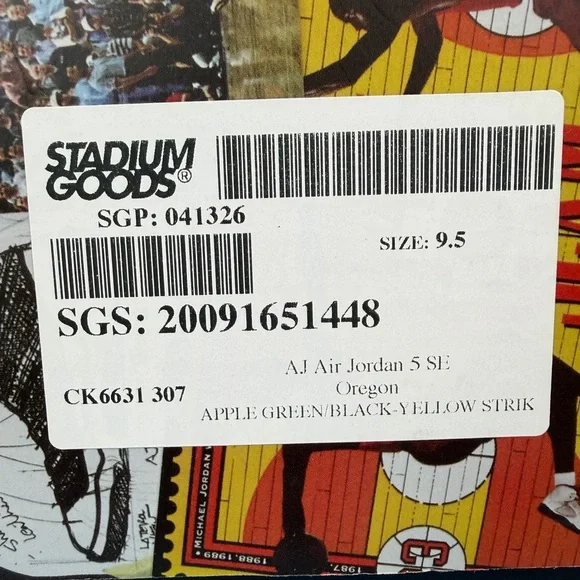 Jordan Men's 5 Oregon Ducks Apple Green Black Yellow. - Picture 10 of 11